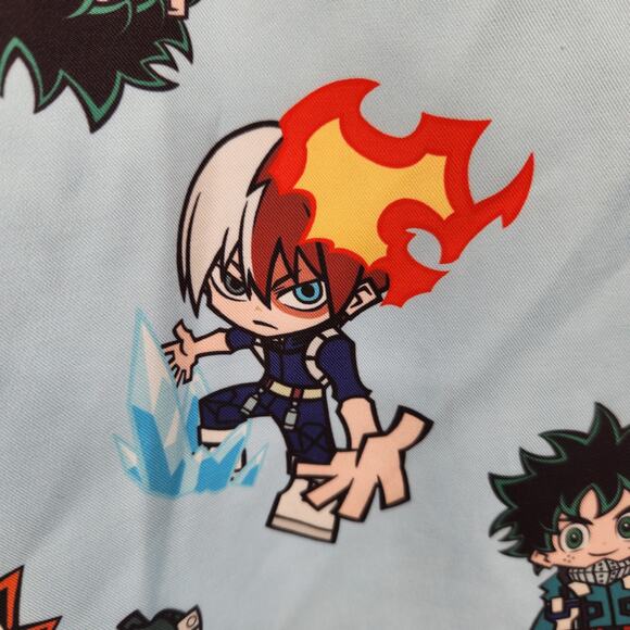 Hot Topic Blue My Hero Academia Chibi Heroes Woven Button up Shirt Women's M - Picture 11 of 11